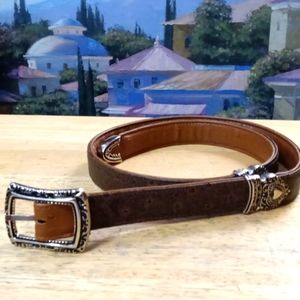 🆕 Leather reversible belt (brown&tan) Belt Length( 36") fits 32"-34".